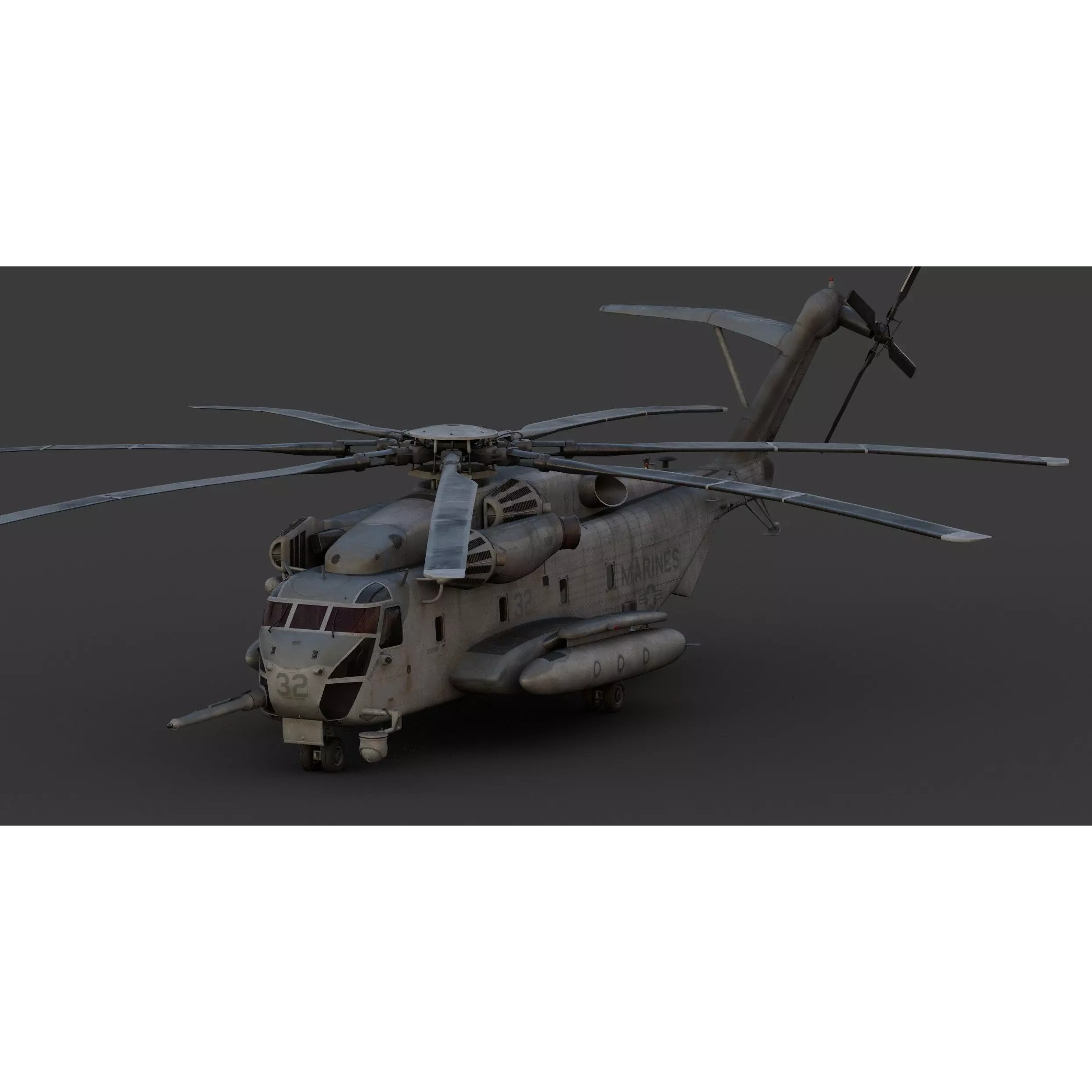 Sikorsky CH-53E Super Stallion Helicopter - Game-Ready 3D Model - View 12