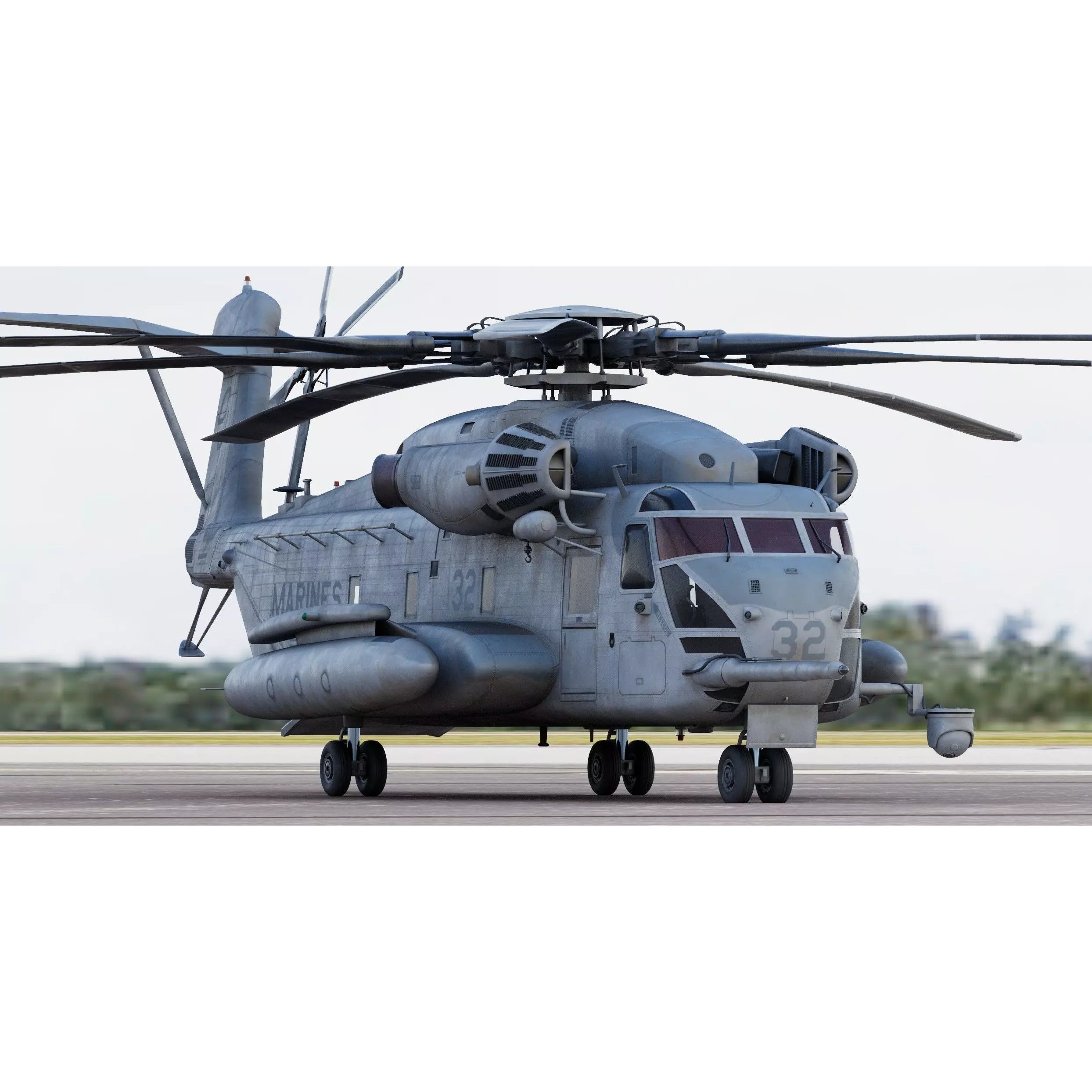 Sikorsky CH-53E Super Stallion Helicopter - Game-Ready 3D Model - View 3