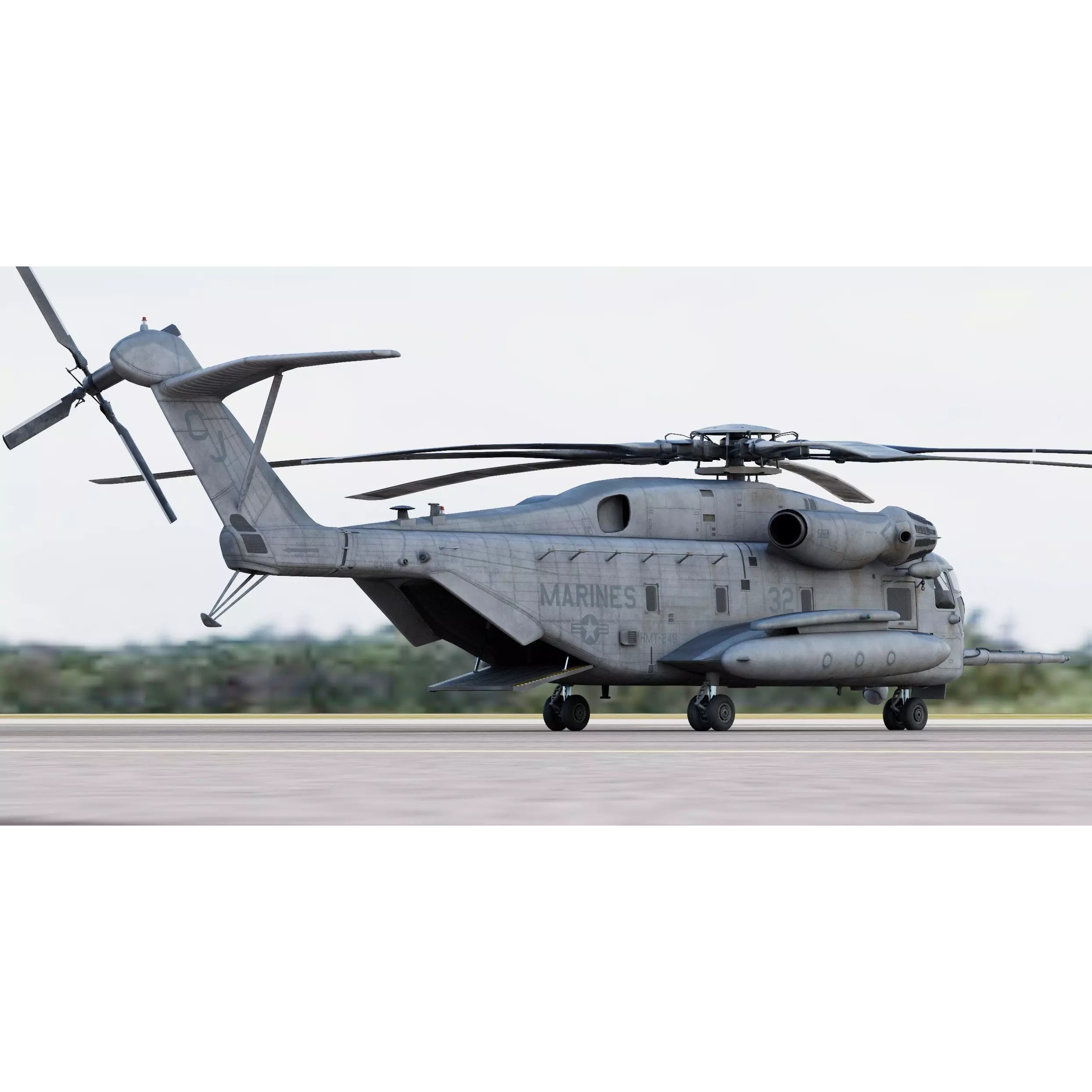 Sikorsky CH-53E Super Stallion Helicopter - Game-Ready 3D Model - View 4