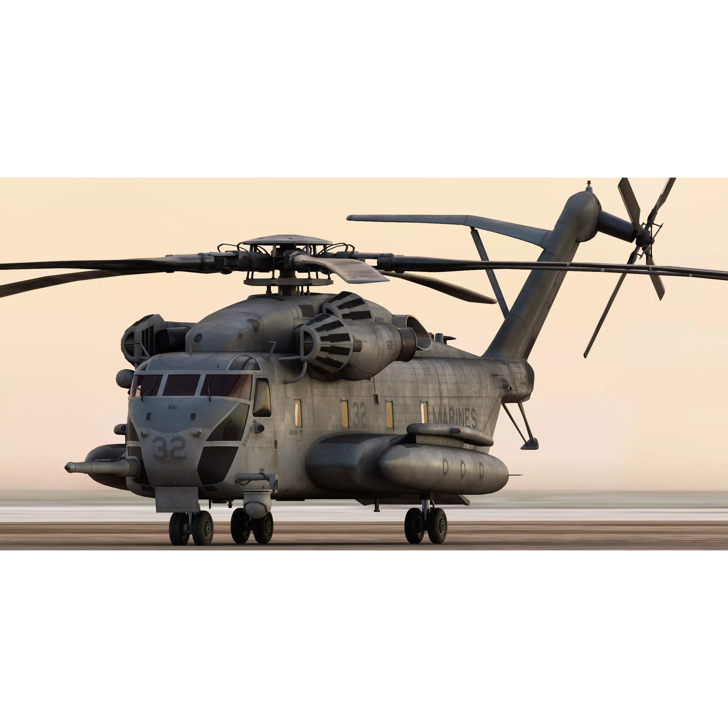 Sikorsky CH-53E Super Stallion Helicopter - Game-Ready 3D Model - View 6