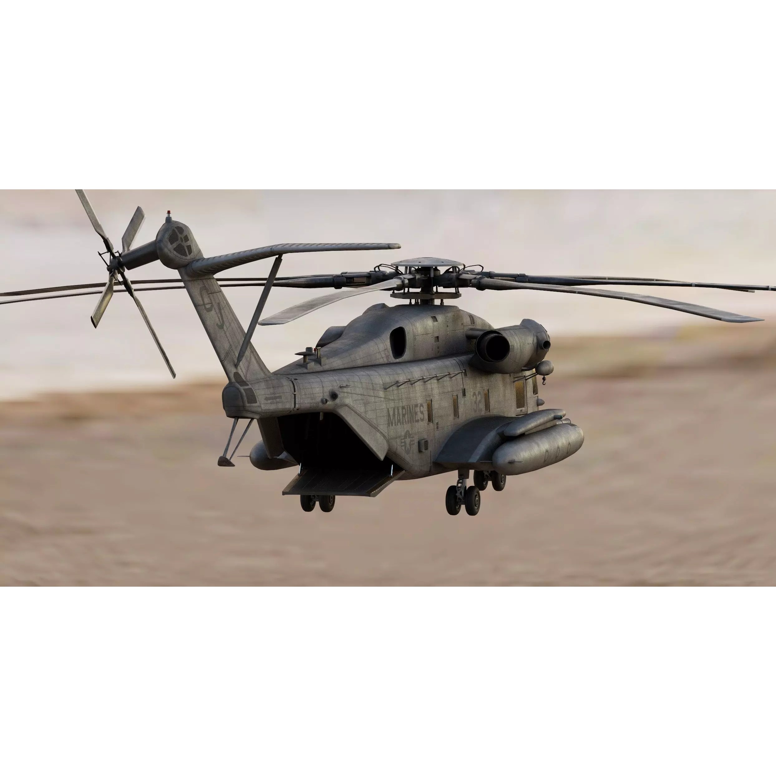 Sikorsky CH-53E Super Stallion Helicopter - Game-Ready 3D Model - View 8
