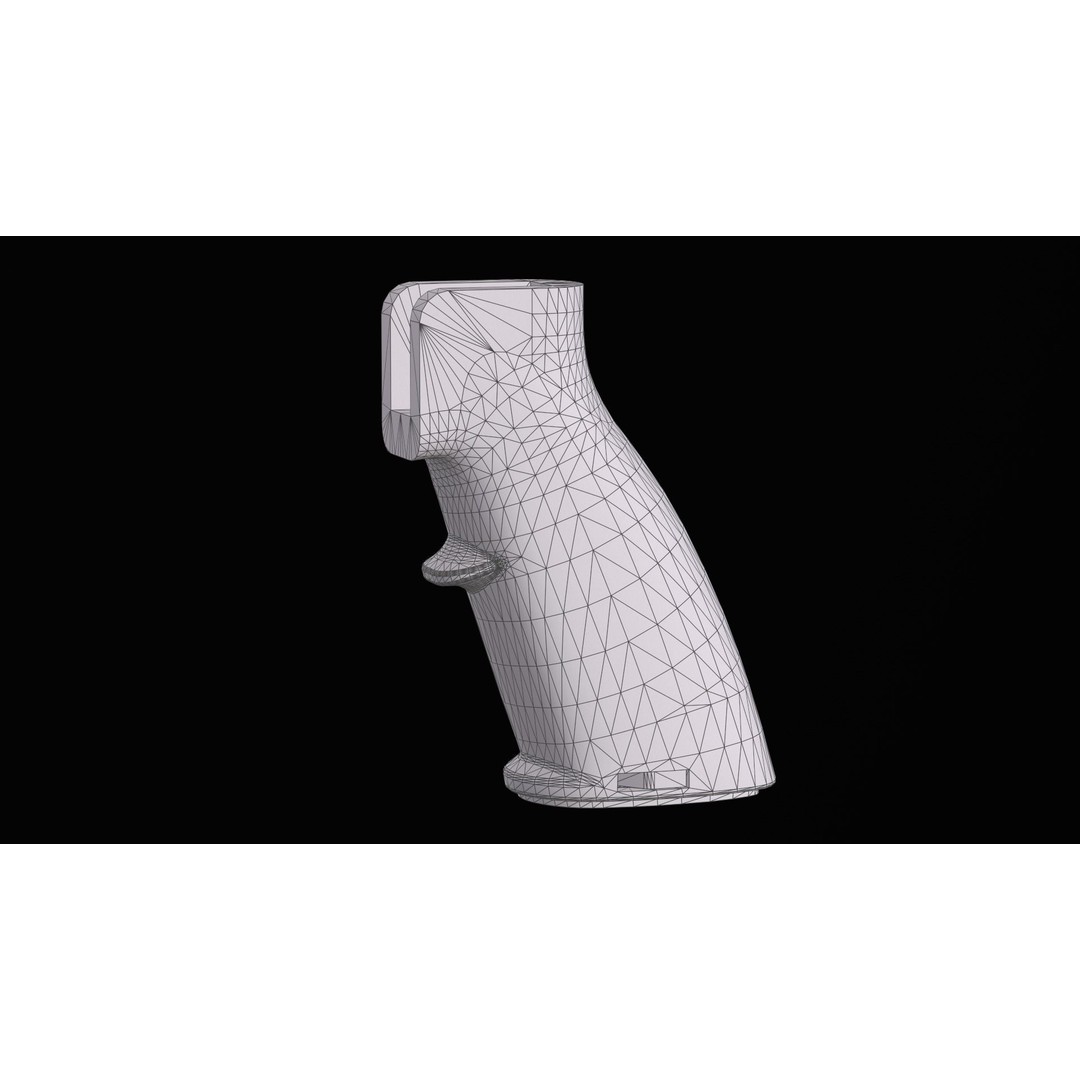 AR-15 Pistol Grip 3D Model – Low Poly Game Asset, FBX, PBR Textures