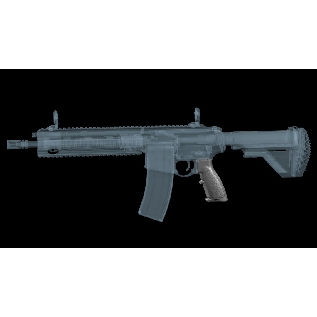 AR-15 Pistol Grip 3D Model – Low Poly Game Asset, FBX, PBR Textures - View 3