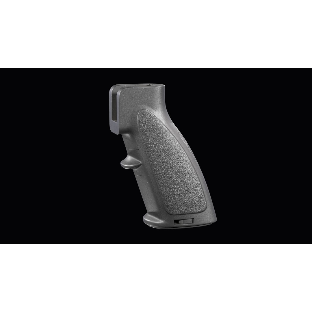 AR-15 Pistol Grip 3D Model – Low Poly Game Asset, FBX, PBR Textures - View 7
