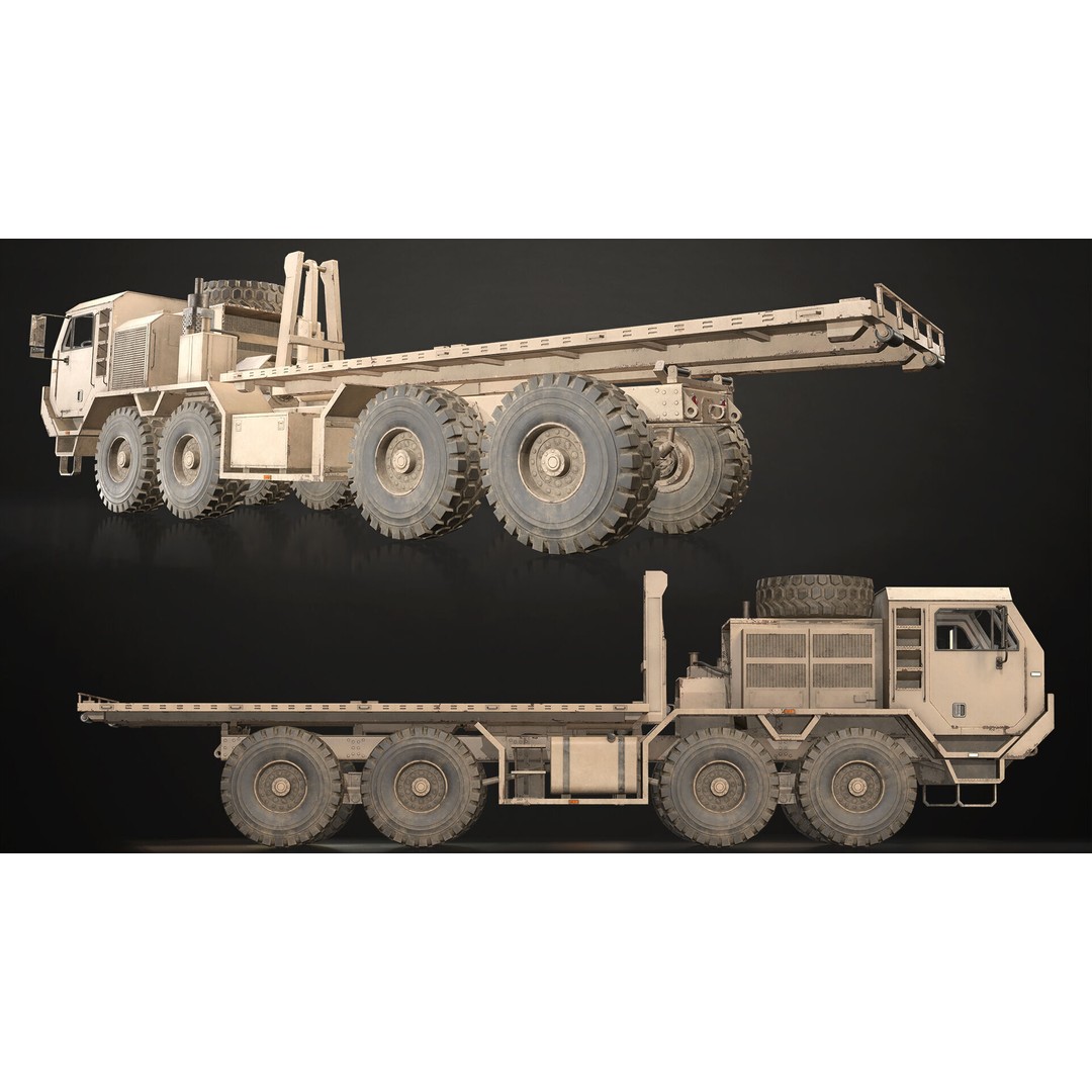 Heavy Military Truck 3D Model – Low Poly Game Ready Vehicle, FBX - View 10