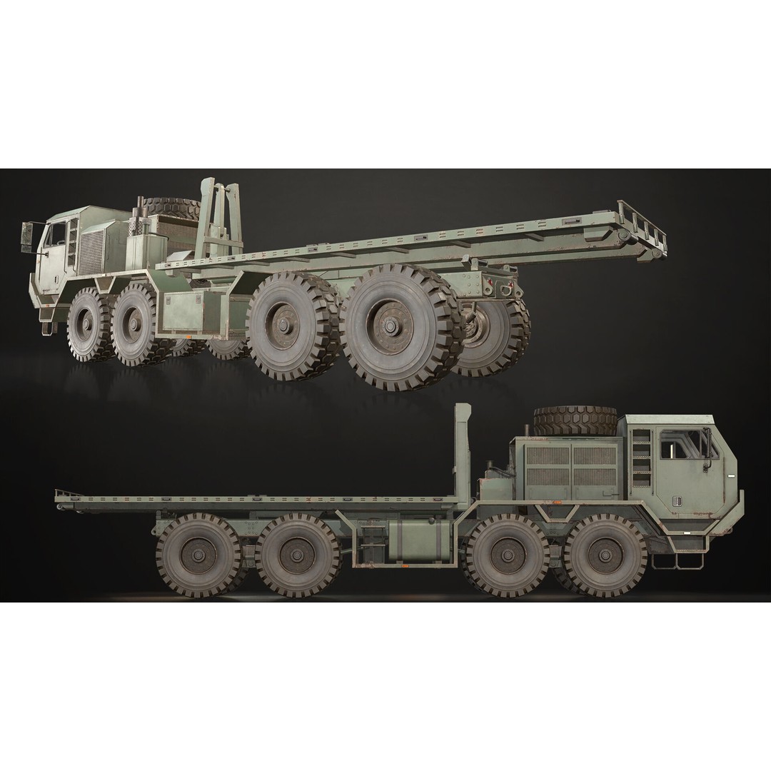 Heavy Military Truck 3D Model – Low Poly Game Ready Vehicle, FBX - View 11