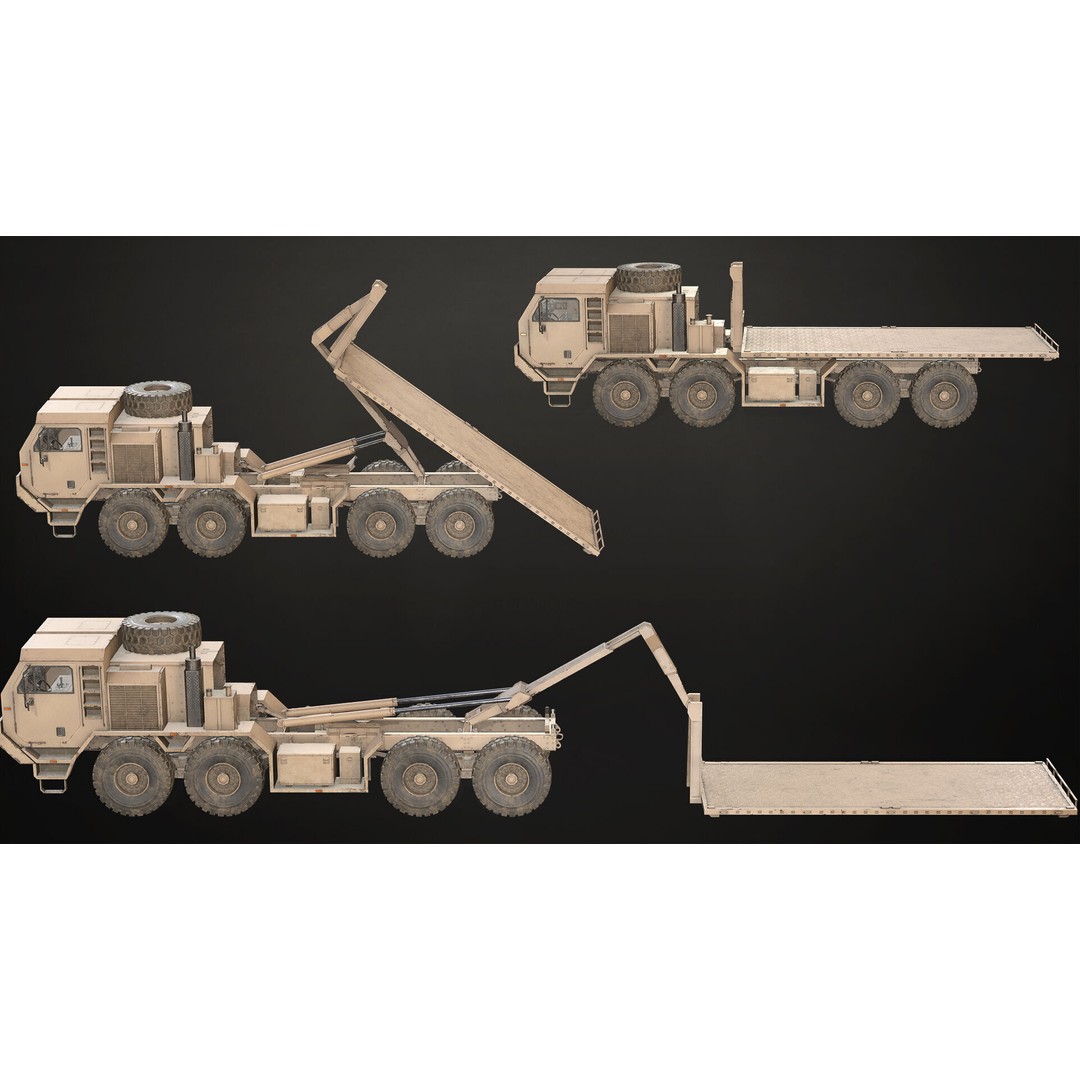 Heavy Military Truck 3D Model – Low Poly Game Ready Vehicle, FBX - View 16