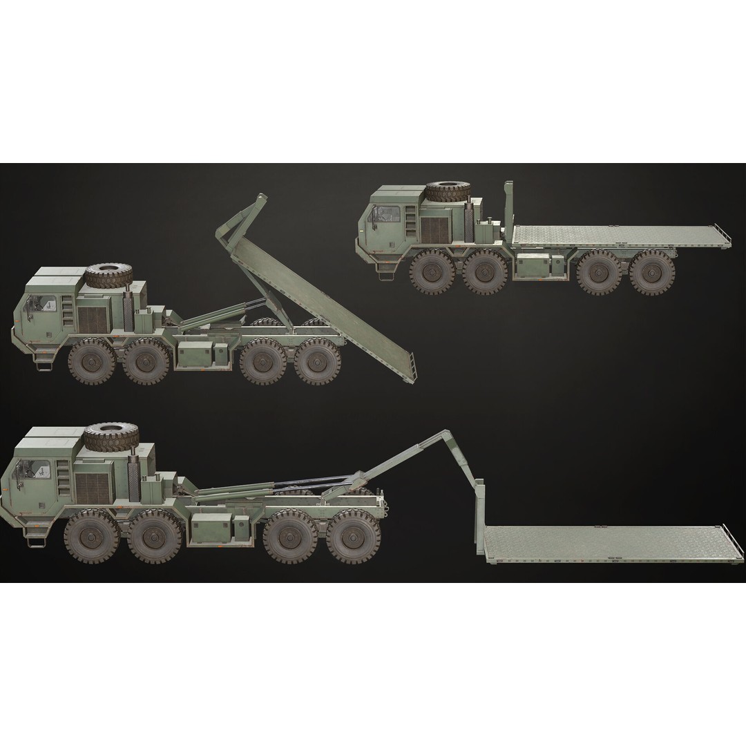 Heavy Military Truck 3D Model – Low Poly Game Ready Vehicle, FBX - View 17