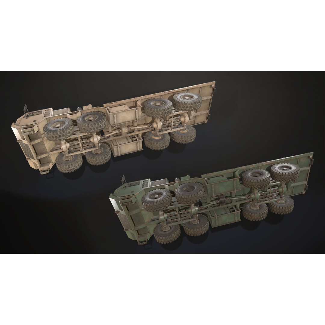 Heavy Military Truck 3D Model – Low Poly Game Ready Vehicle, FBX - View 18