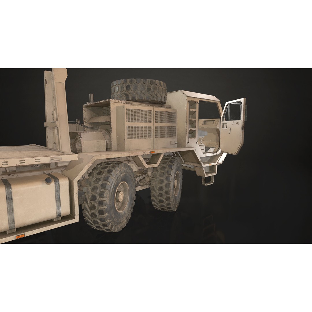 Heavy Military Truck 3D Model – Low Poly Game Ready Vehicle, FBX - View 19