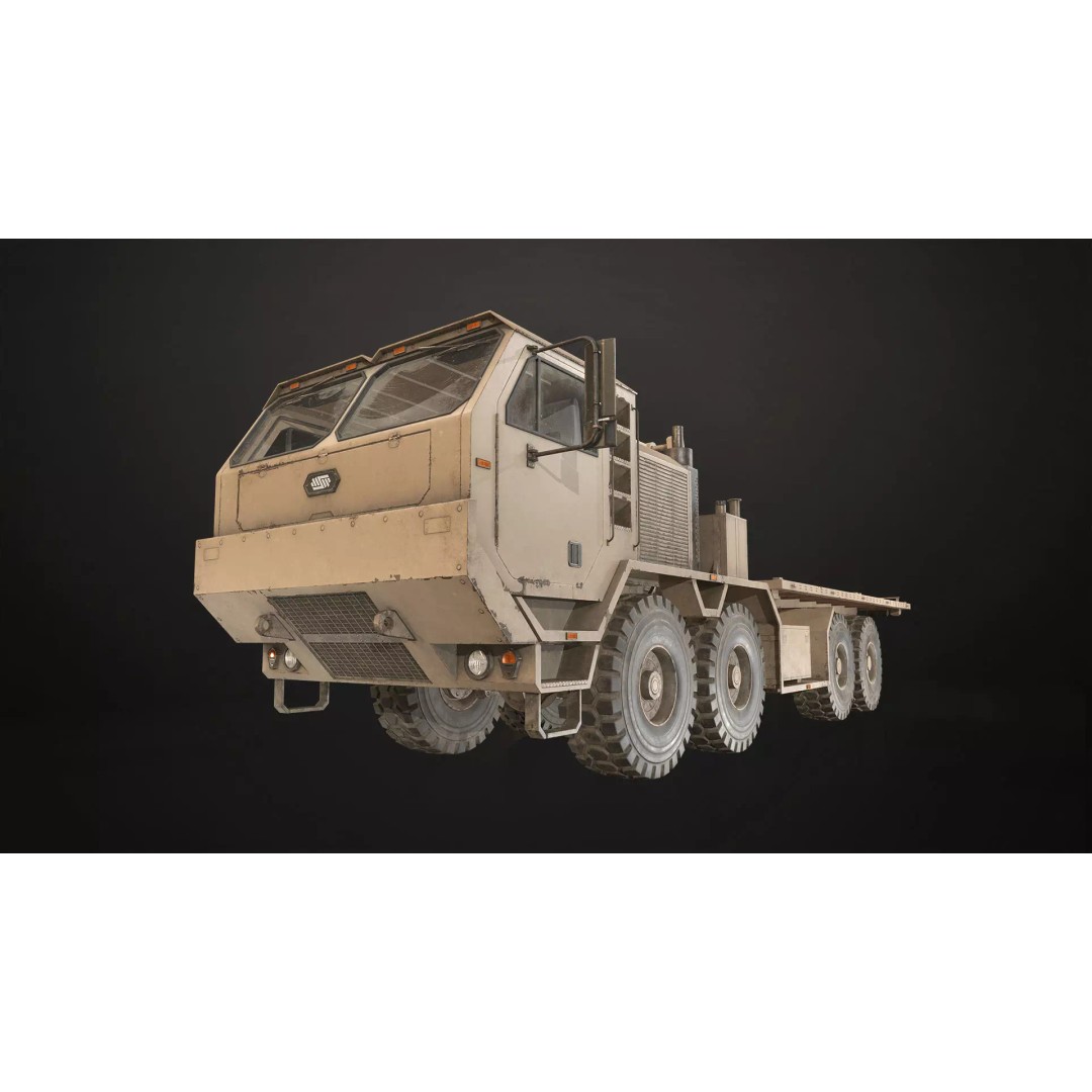 Heavy Military Truck 3D Model – Low Poly Game Ready Vehicle, FBX - View 2