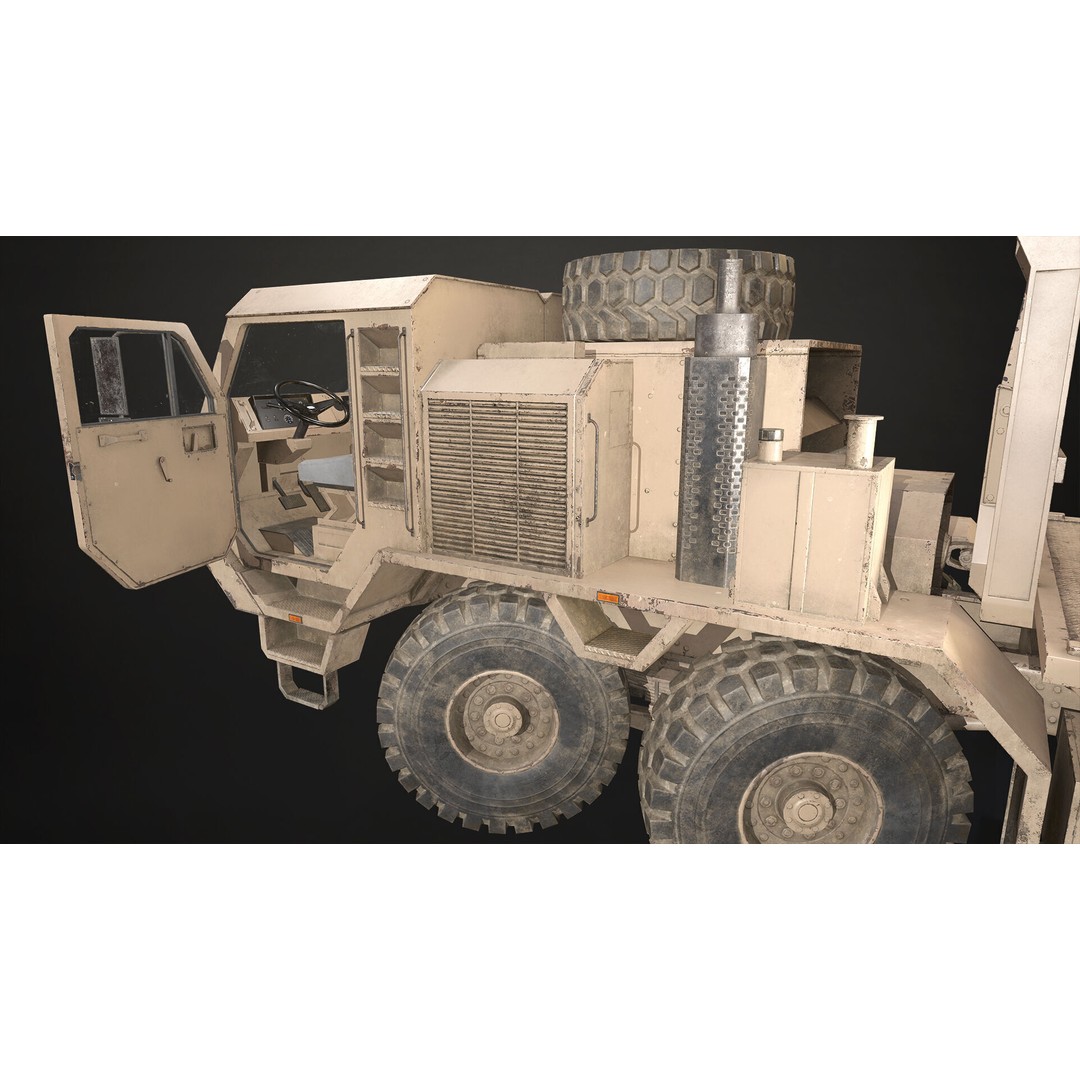Heavy Military Truck 3D Model – Low Poly Game Ready Vehicle, FBX - View 20