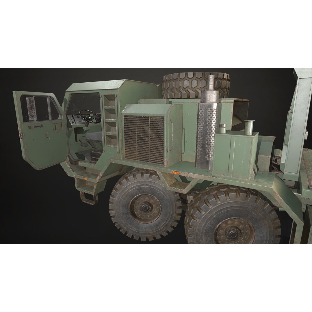 Heavy Military Truck 3D Model – Low Poly Game Ready Vehicle, FBX - View 21