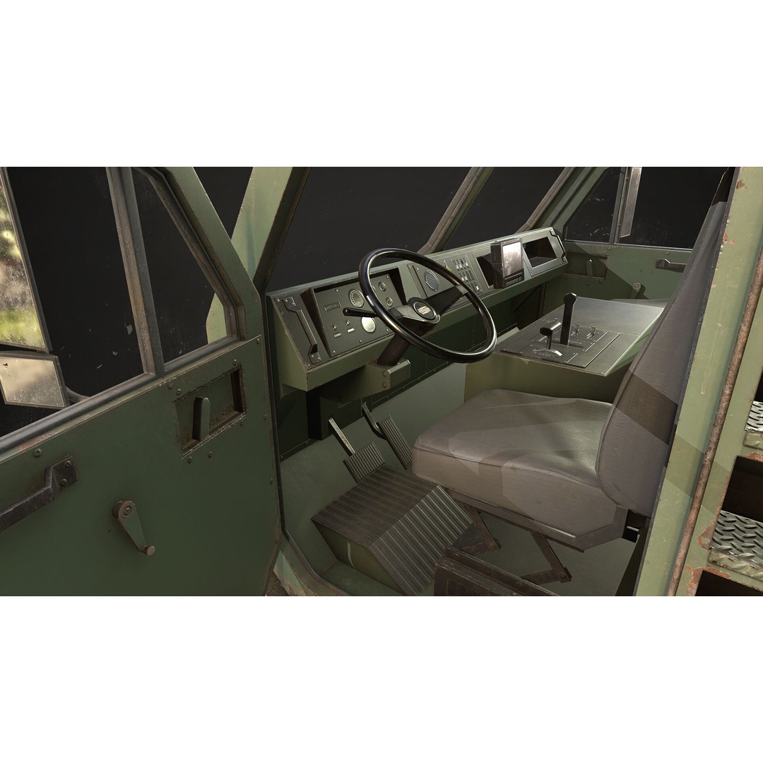 Heavy Military Truck 3D Model – Low Poly Game Ready Vehicle, FBX - View 23