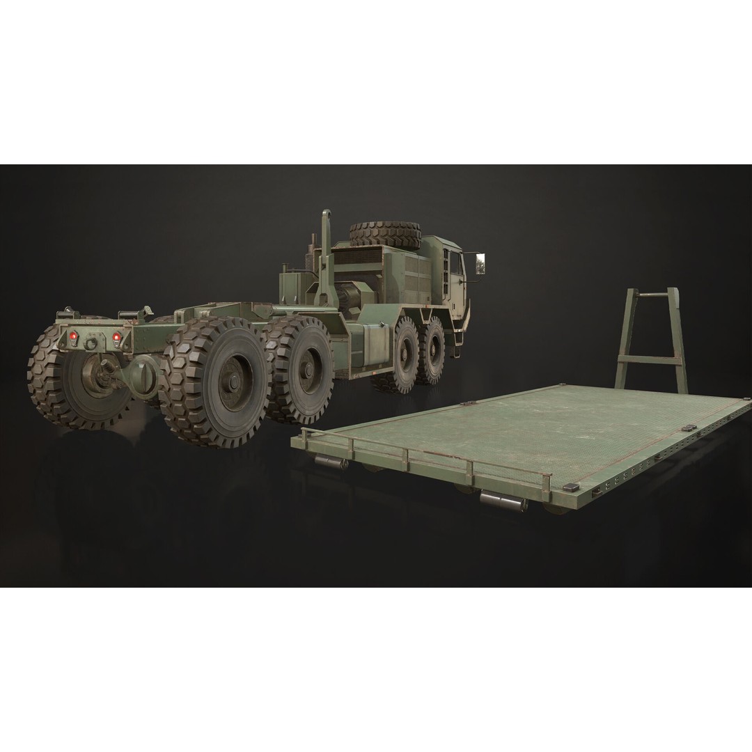 Heavy Military Truck 3D Model – Low Poly Game Ready Vehicle, FBX - View 29