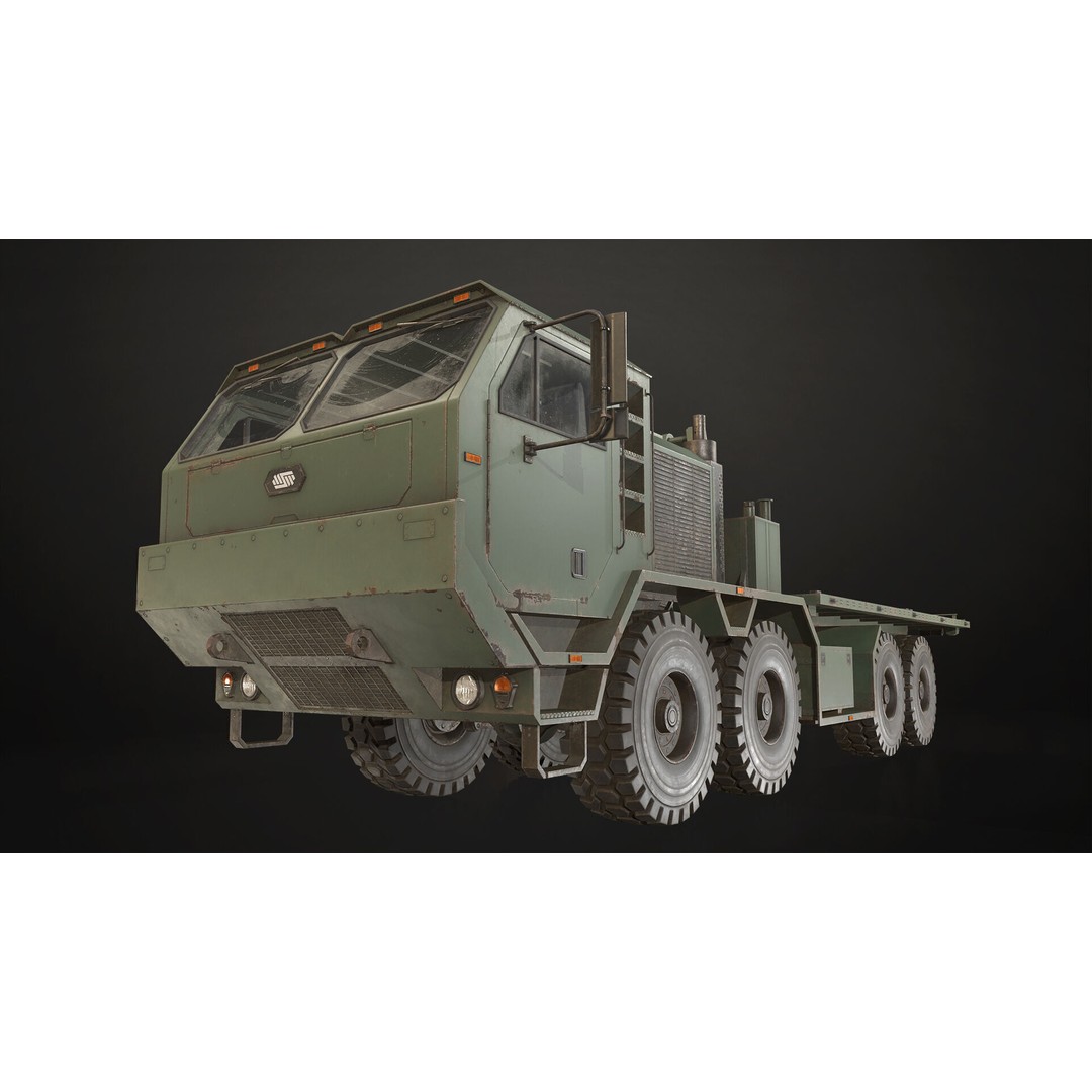 Heavy Military Truck 3D Model – Low Poly Game Ready Vehicle, FBX - View 3