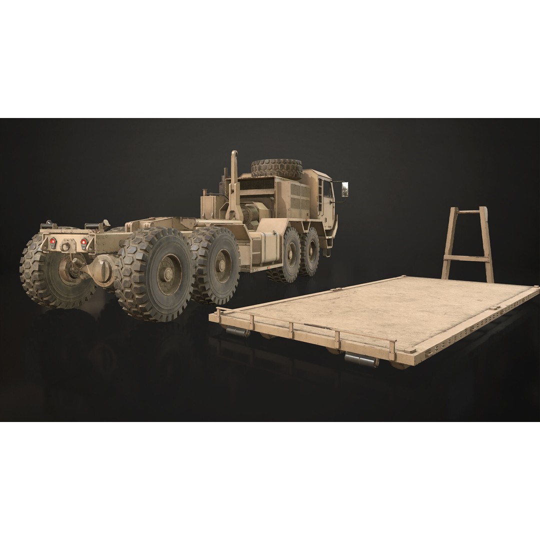 Heavy Military Truck 3D Model – Low Poly Game Ready Vehicle, FBX - View 30