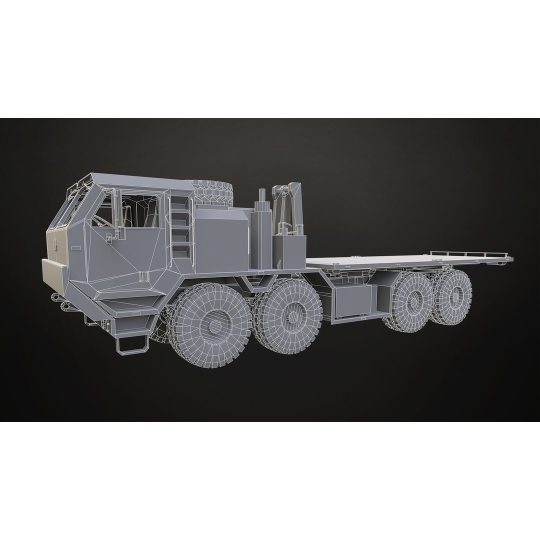 Heavy Military Truck 3D Model – Low Poly Game Ready Vehicle, FBX - View 31