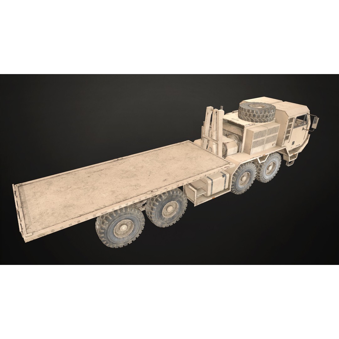 Heavy Military Truck 3D Model – Low Poly Game Ready Vehicle, FBX - View 4