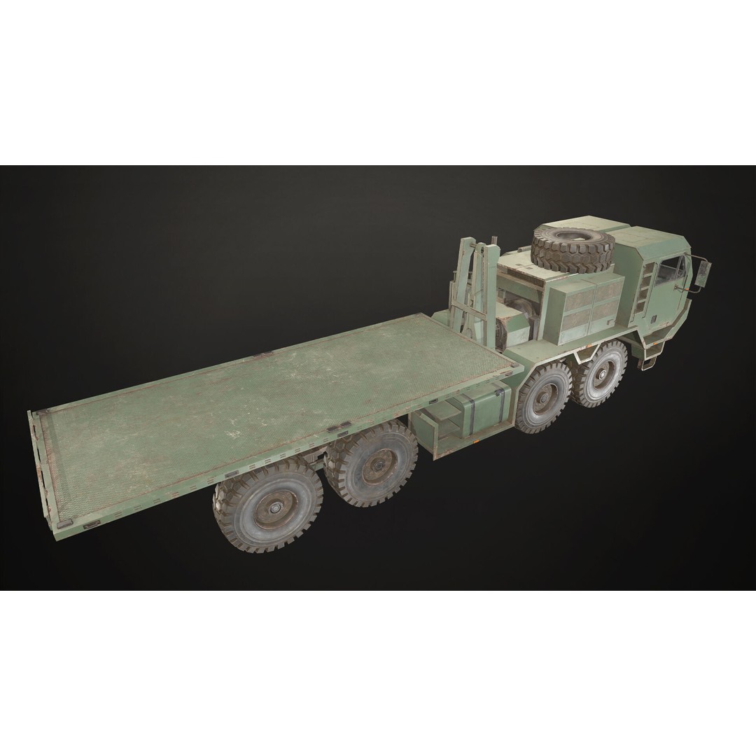 Heavy Military Truck 3D Model – Low Poly Game Ready Vehicle, FBX - View 5