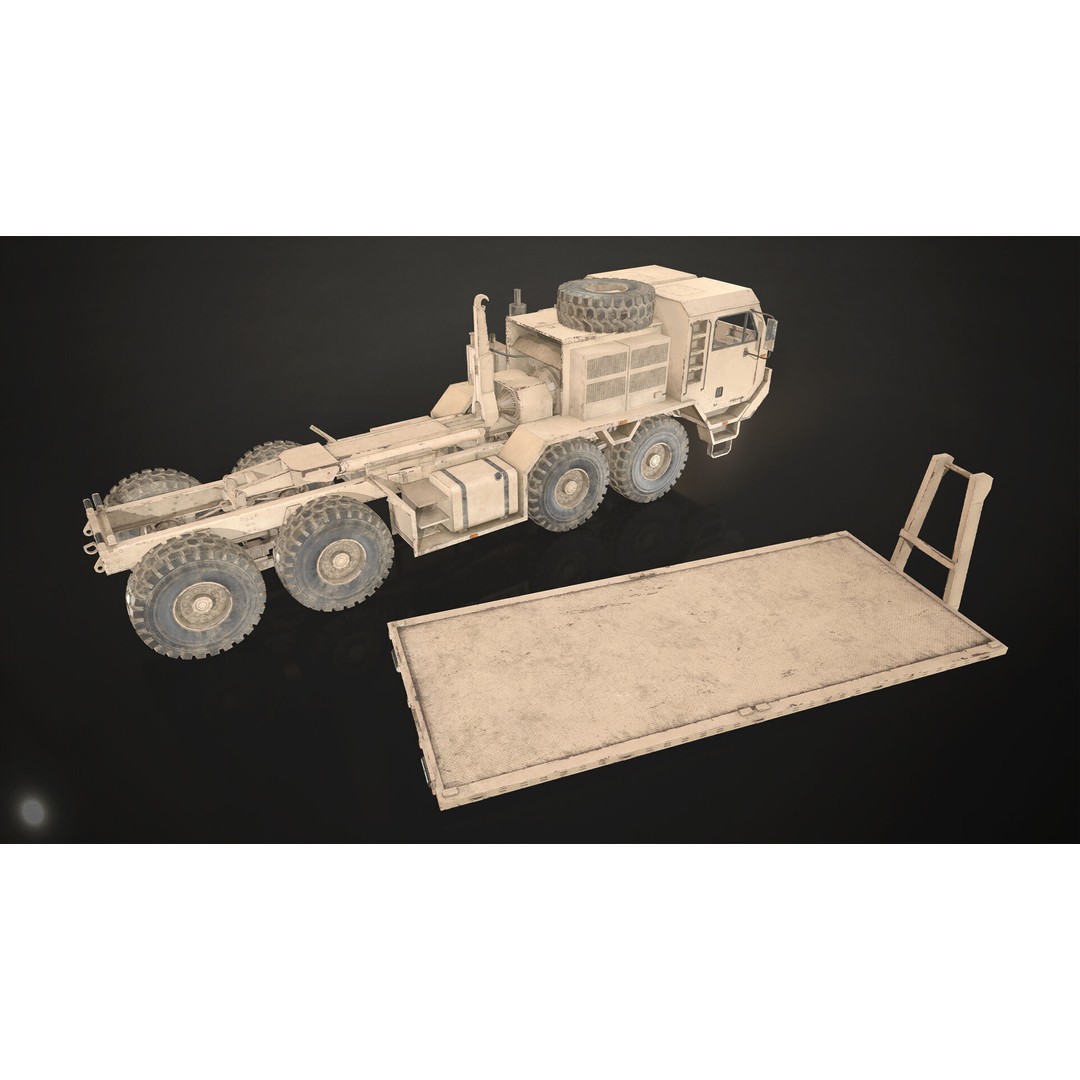 Heavy Military Truck 3D Model – Low Poly Game Ready Vehicle, FBX - View 6