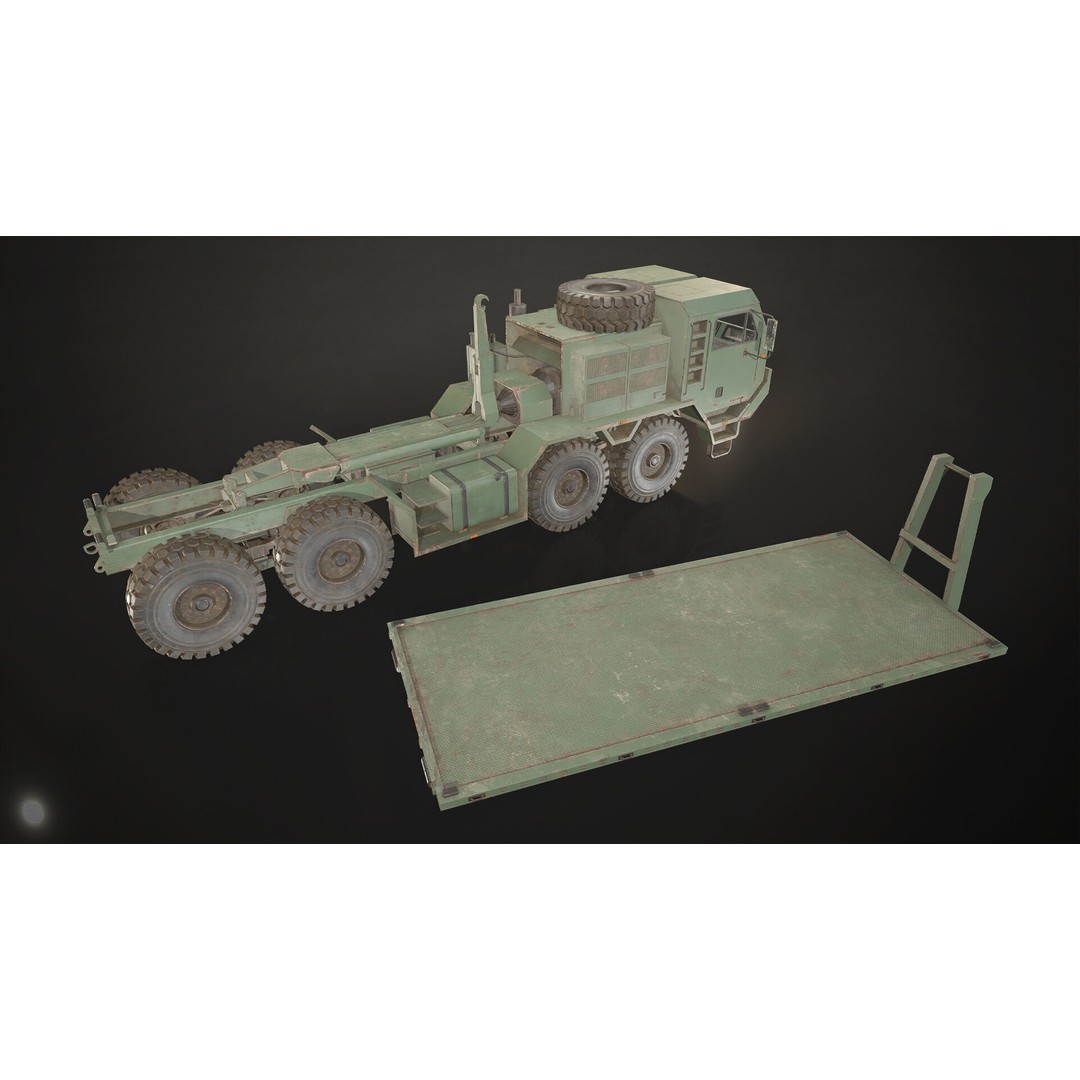 Heavy Military Truck 3D Model – Low Poly Game Ready Vehicle, FBX - View 7