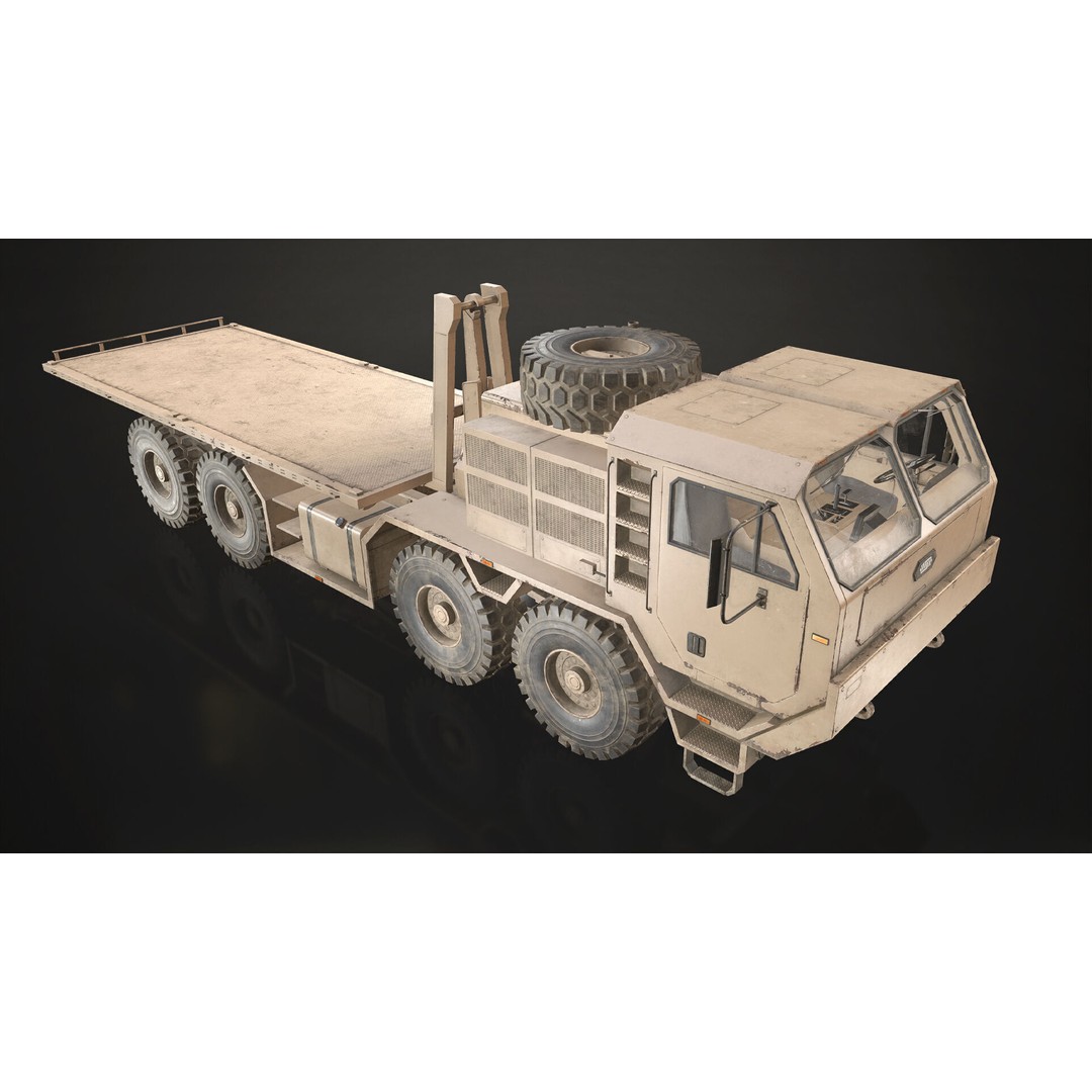 Heavy Military Truck 3D Model – Low Poly Game Ready Vehicle, FBX - View 8