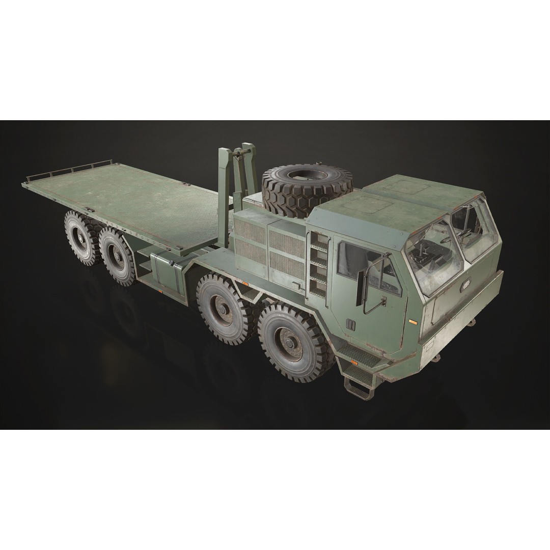 Heavy Military Truck 3D Model – Low Poly Game Ready Vehicle, FBX - View 9