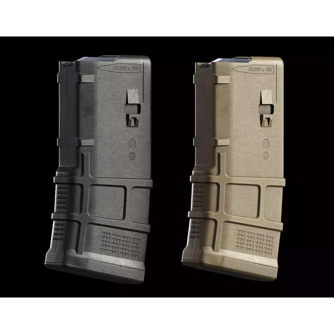 Magpul PMag 20 Rounds 3D Model – Low Poly Game Asset, FBX, PBR - View 2