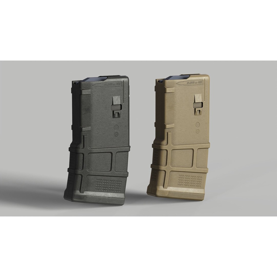 Magpul PMag 20 Rounds 3D Model – Low Poly Game Asset, FBX, PBR - View 3