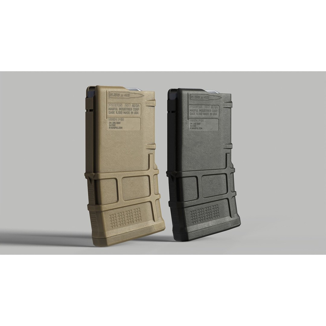 Magpul PMag 20 Rounds 3D Model – Low Poly Game Asset, FBX, PBR - View 4