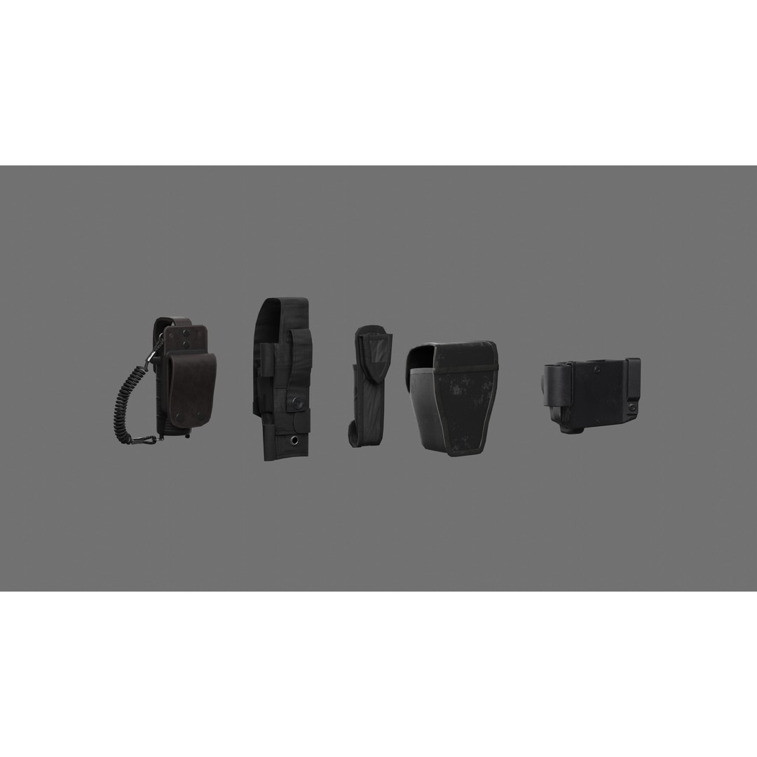 Police Belt Gear Set 3D Model – Low Poly Game Asset, FBX, OBJ - View 11