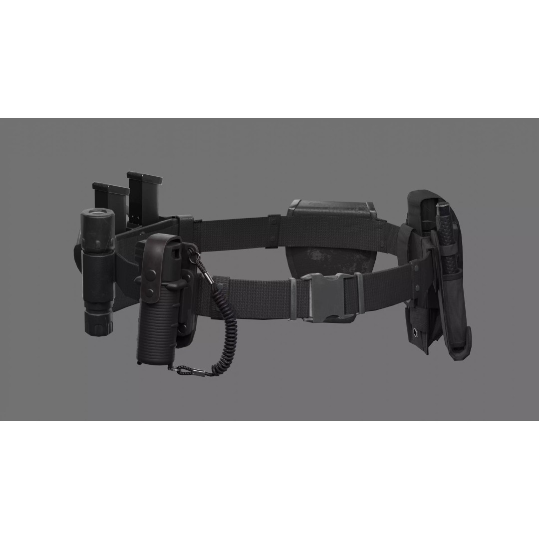 Police Belt Gear Set 3D Model – Low Poly Game Asset, FBX, OBJ - View 2