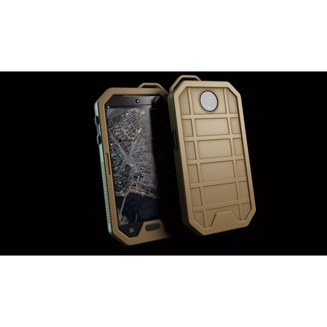 Military Phone 3D Model – Low Poly Game Asset, FBX, PBR Textures - View 2