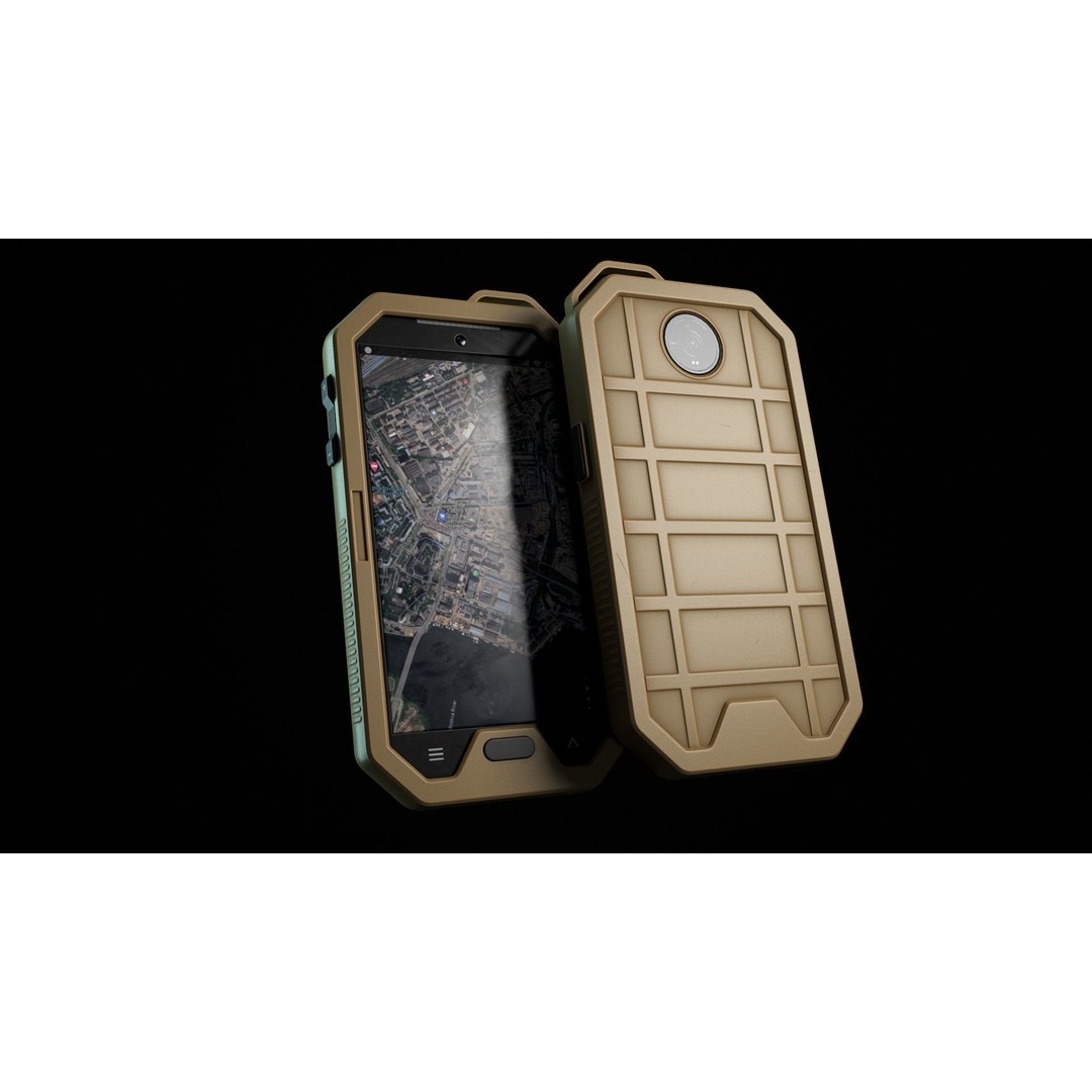 Military Phone 3D Model – Low Poly Game Asset, FBX, PBR Textures - View 3