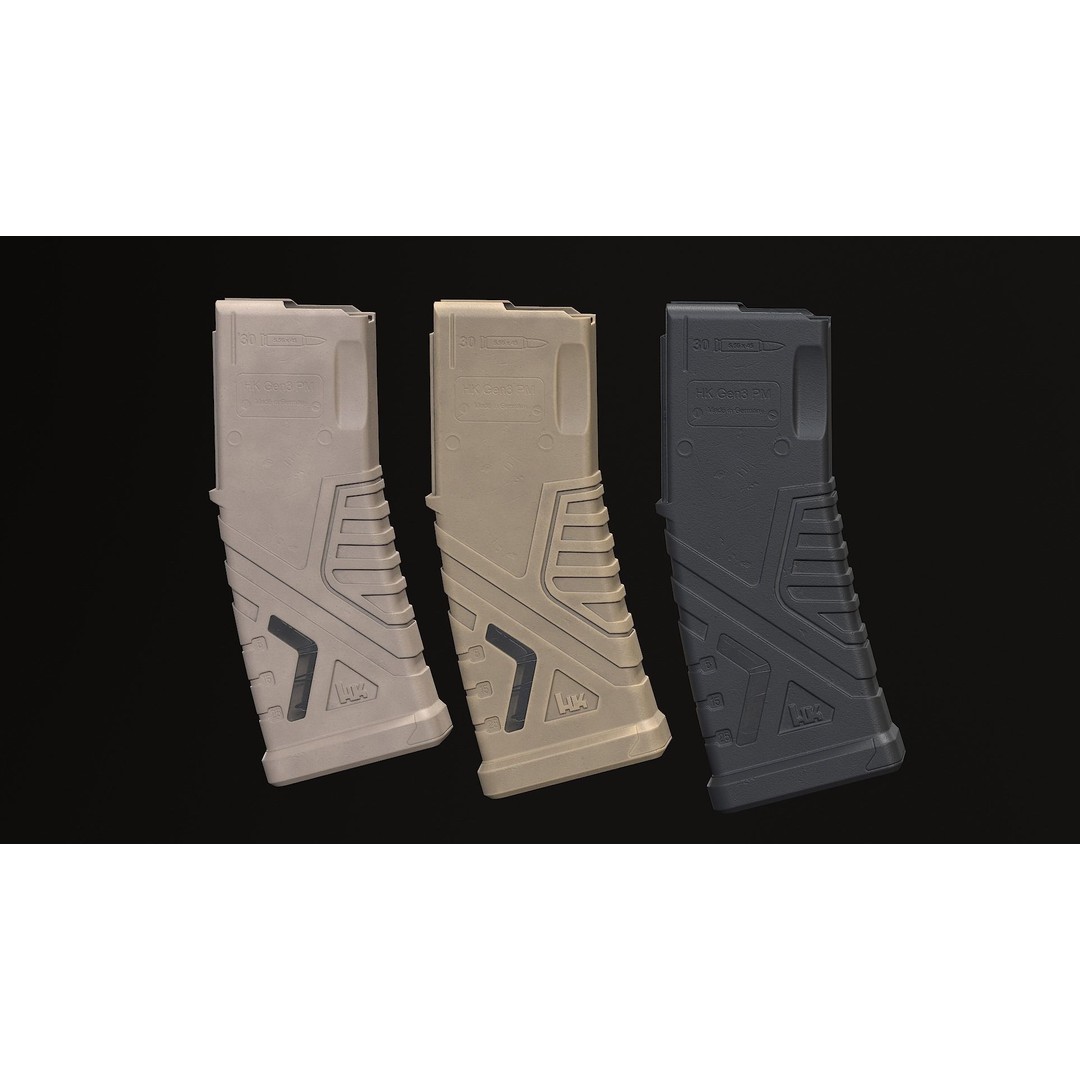 HK Magazine Gen 3 3D Model – Low Poly Military Asset, FBX, OBJ - View 4