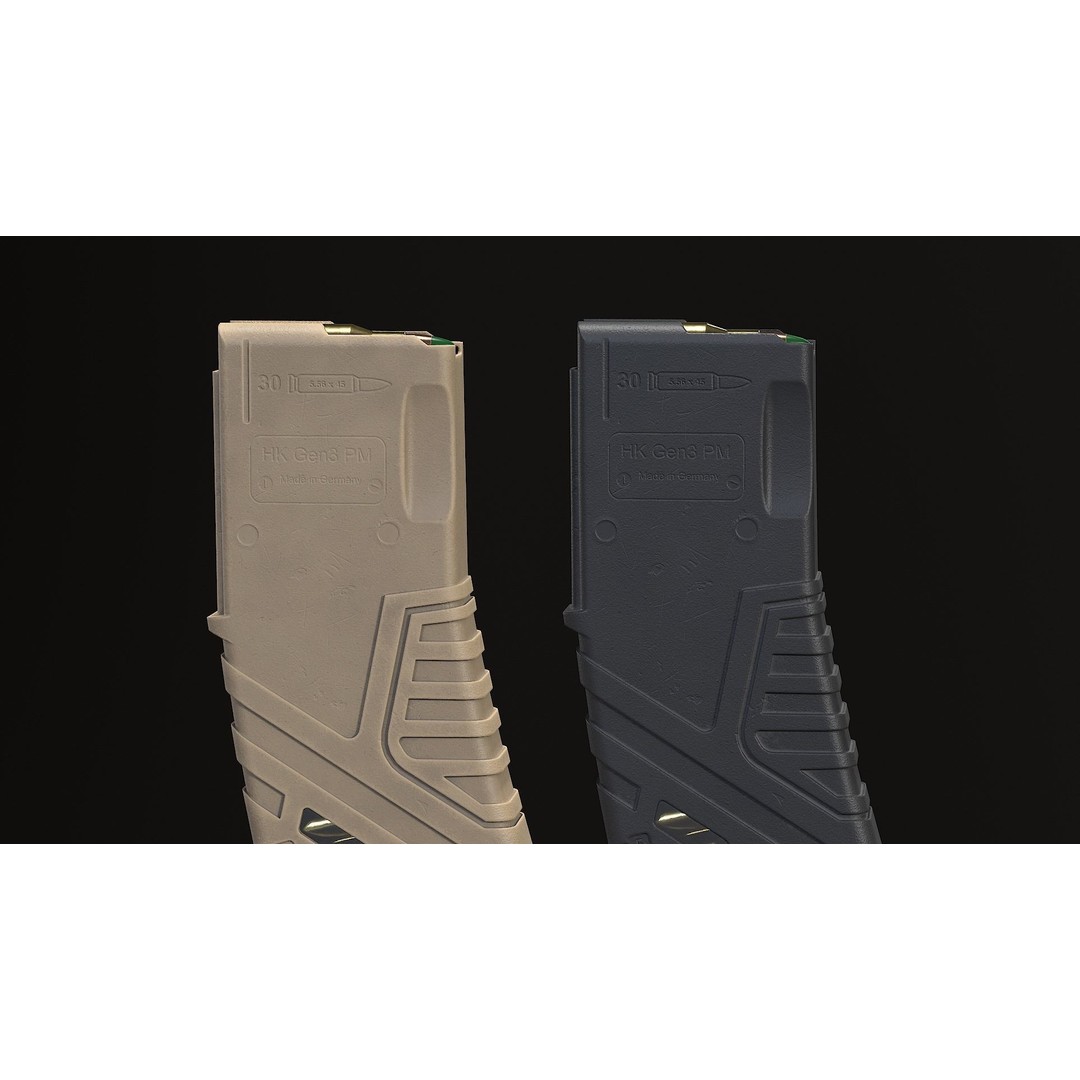 HK Magazine Gen 3 3D Model – Low Poly Military Asset, FBX, OBJ - View 8