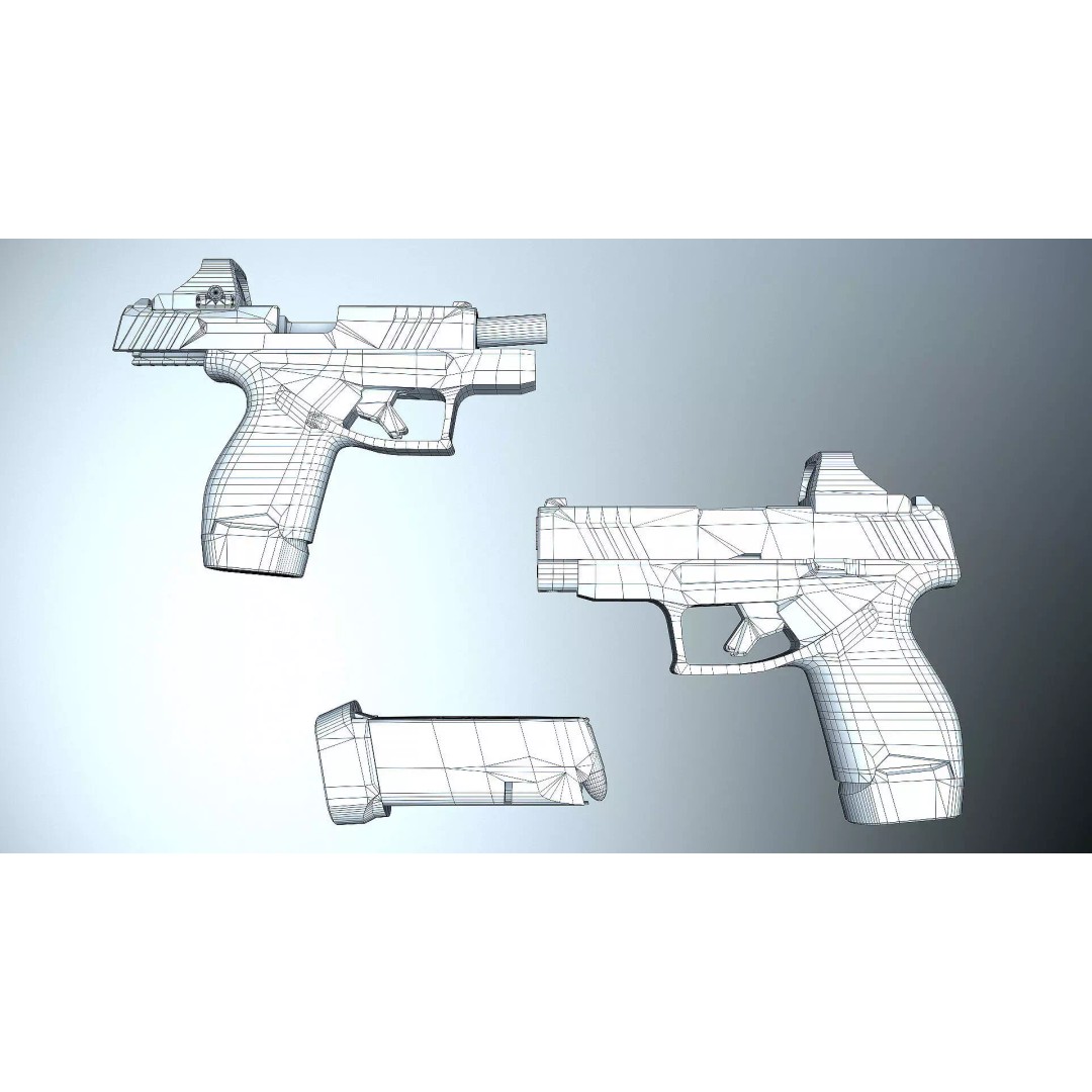 Taurus GX4 XL 3D Model – Low Poly Game-Ready Pistol with Holosun Sight