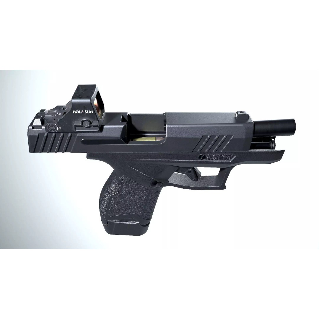 Taurus GX4 XL 3D Model – Low Poly Game-Ready Pistol with Holosun Sight - View 10