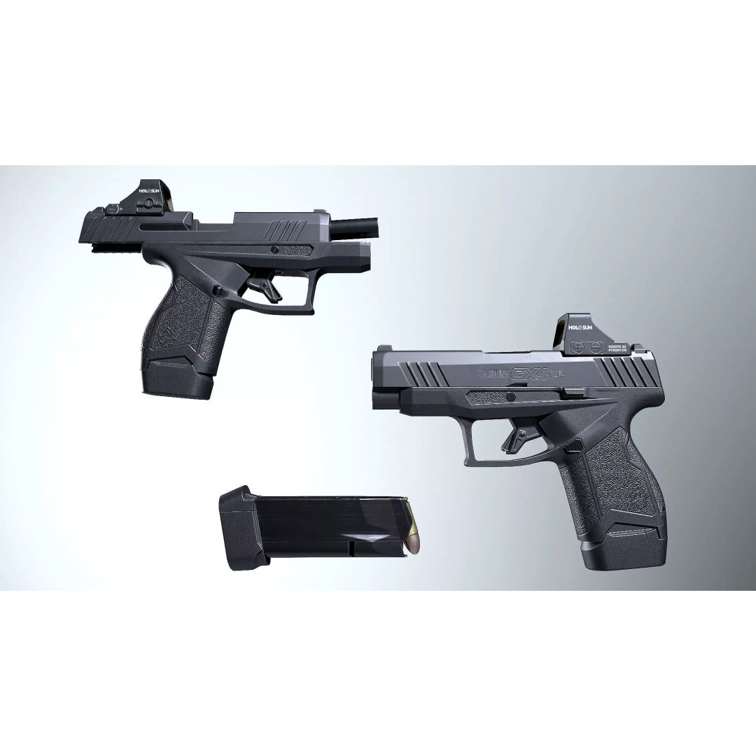 Taurus GX4 XL 3D Model – Low Poly Game-Ready Pistol with Holosun Sight - View 12