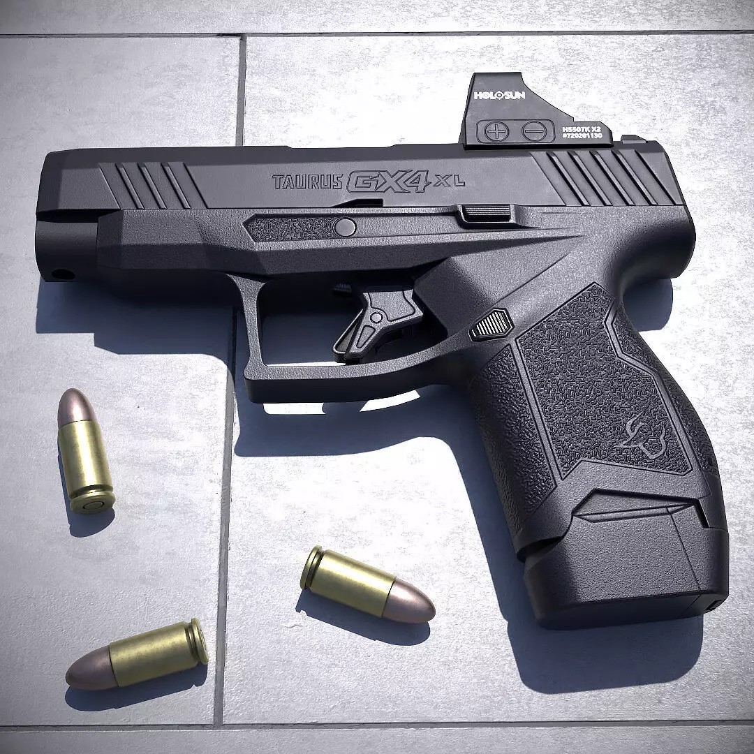 Taurus GX4 XL 3D Model – Low Poly Game-Ready Pistol with Holosun Sight - View 2