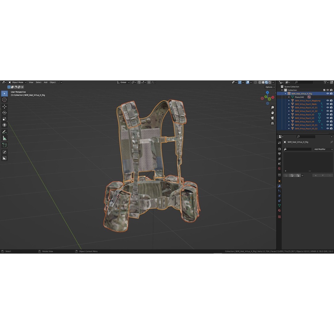 VIRTUS H Yoke 3D Model – Low Poly Game Ready Military Asset, FBX