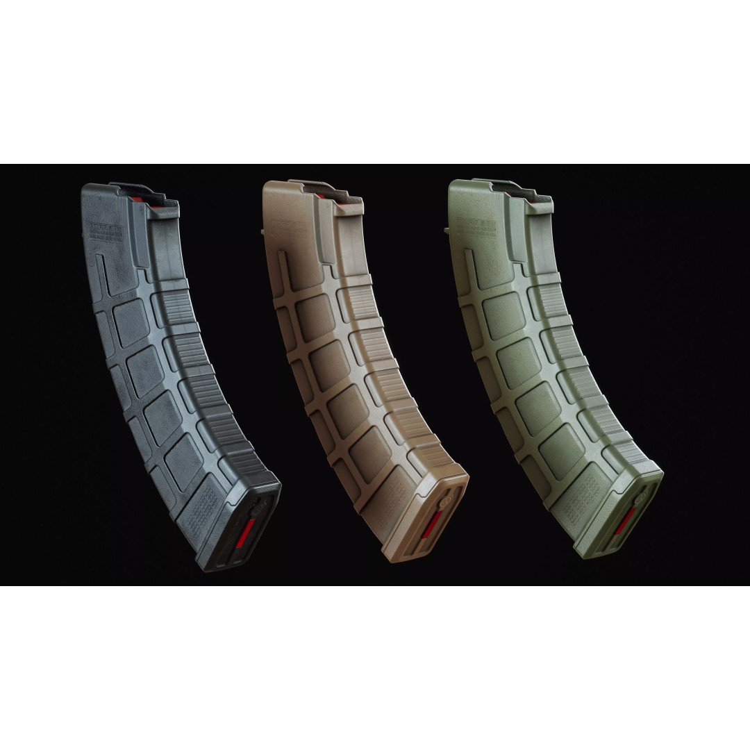 Magpul PMAG AK 3D Model – Low Poly Game-Ready Asset, FBX, OBJ - View 11