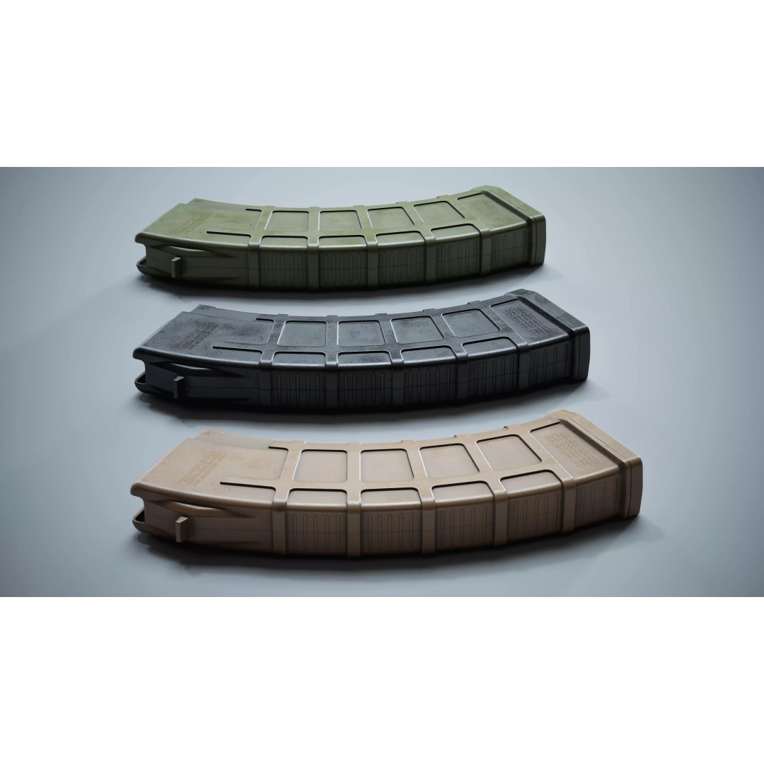 Magpul PMAG AK 3D Model – Low Poly Game-Ready Asset, FBX, OBJ - View 4