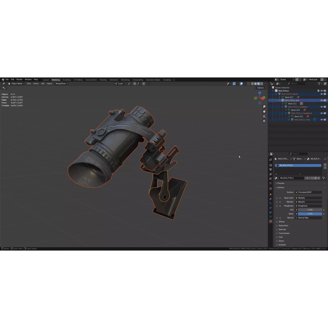 AN PVS 14 MNVD 3D Model – Low Poly Game Ready Asset, FBX, OBJ