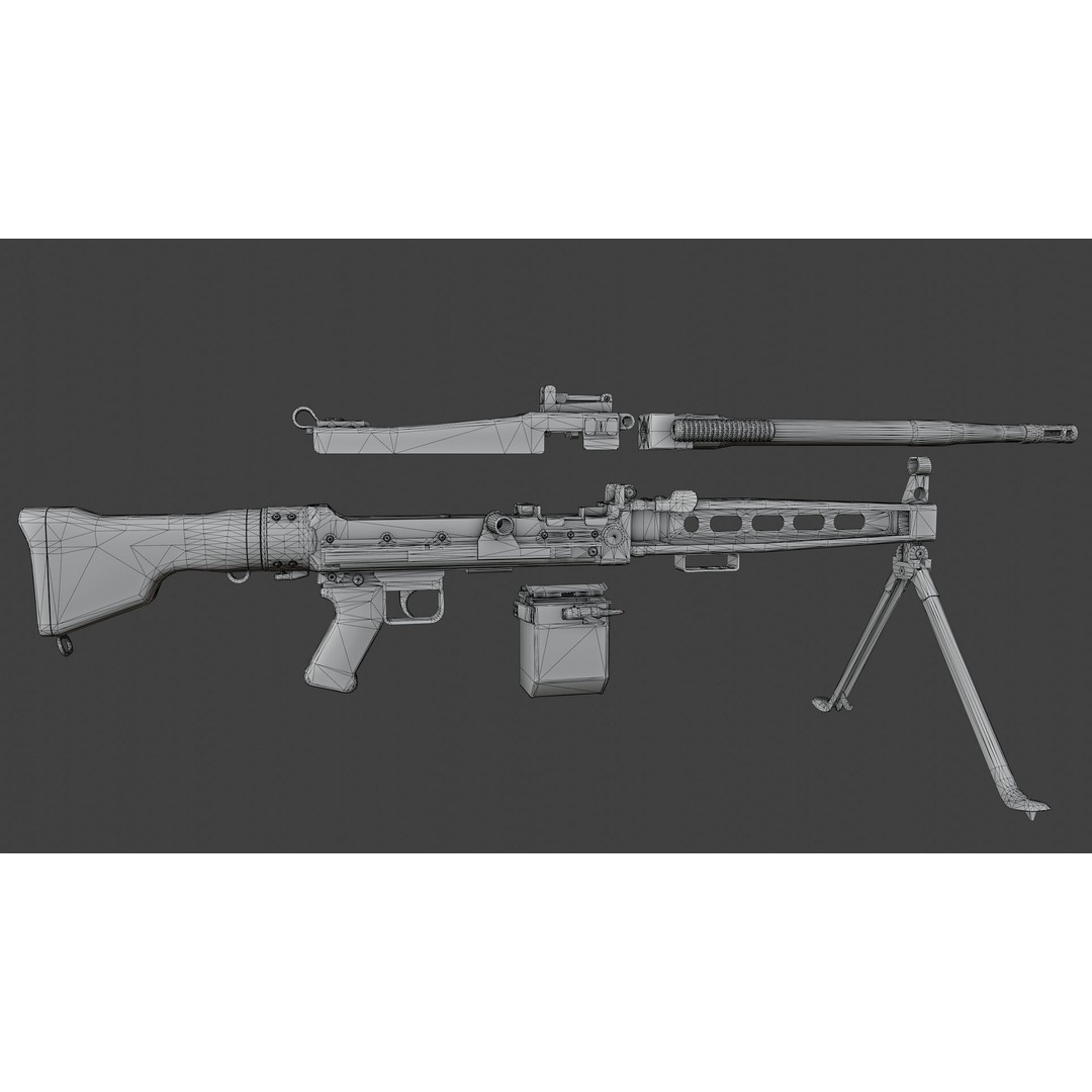 SIG MG710 3D Model – Low Poly Rigged Military Gun, FBX & Blender