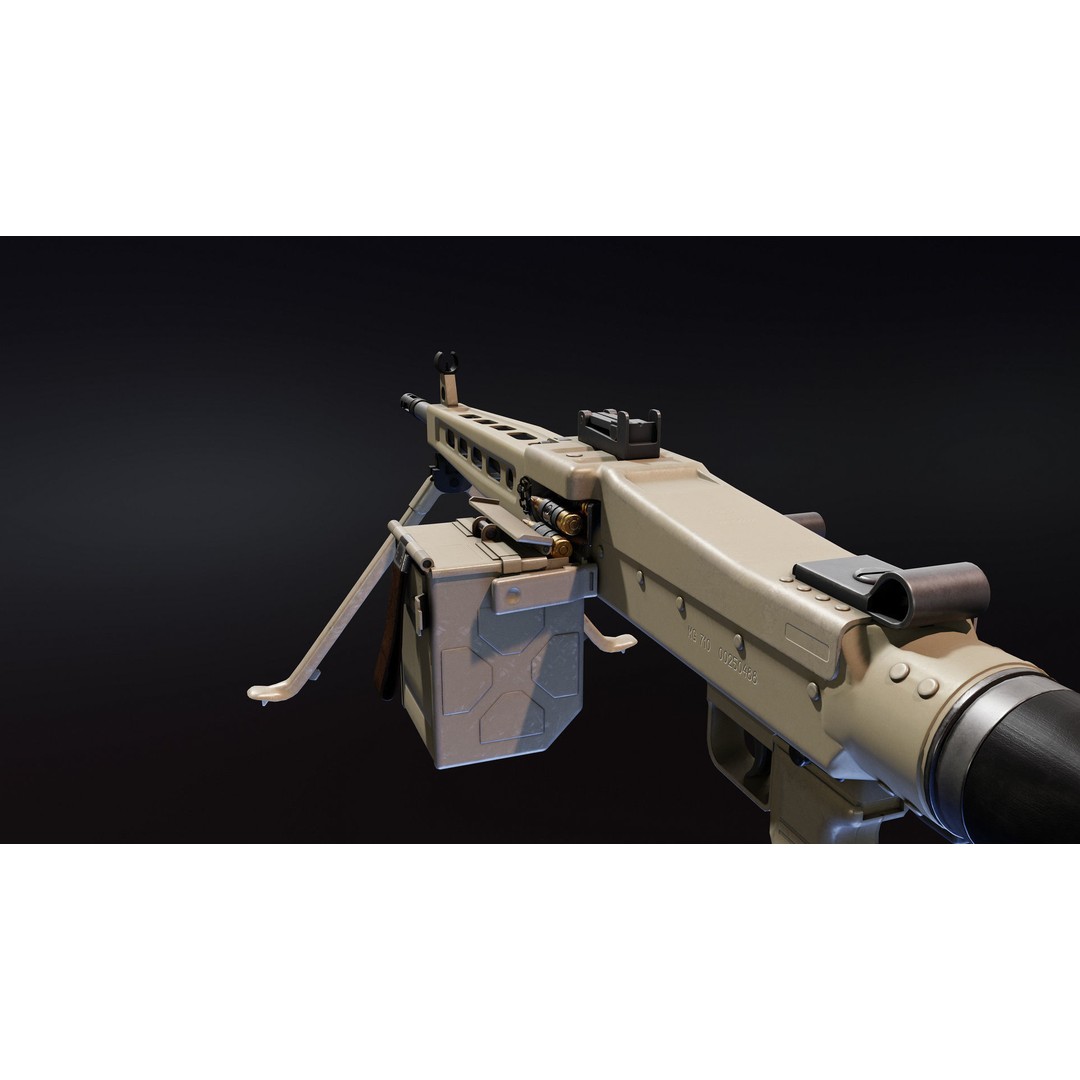 SIG MG710 3D Model – Low Poly Rigged Military Gun, FBX & Blender - View 11