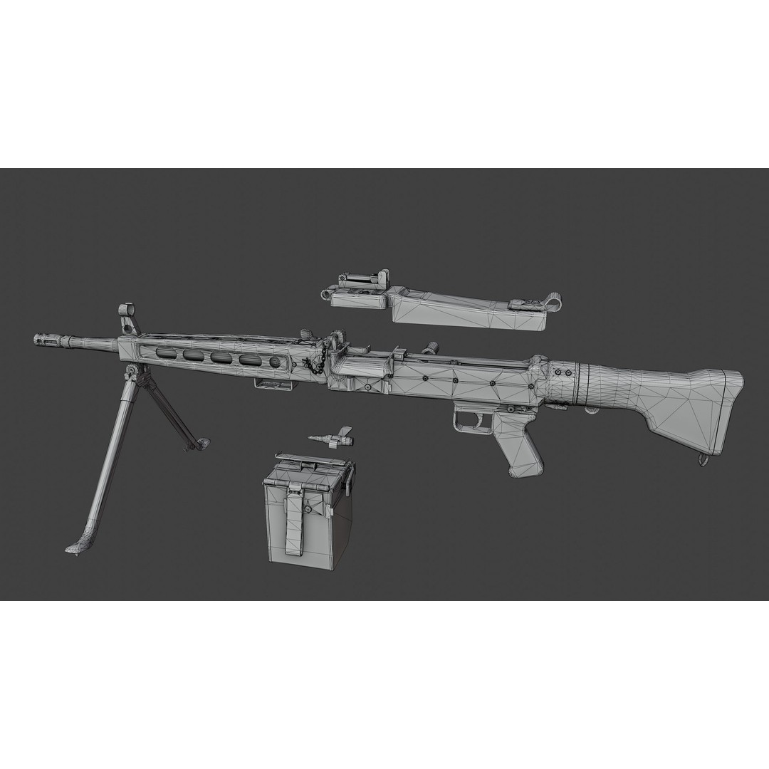 SIG MG710 3D Model – Low Poly Rigged Military Gun, FBX & Blender - View 14