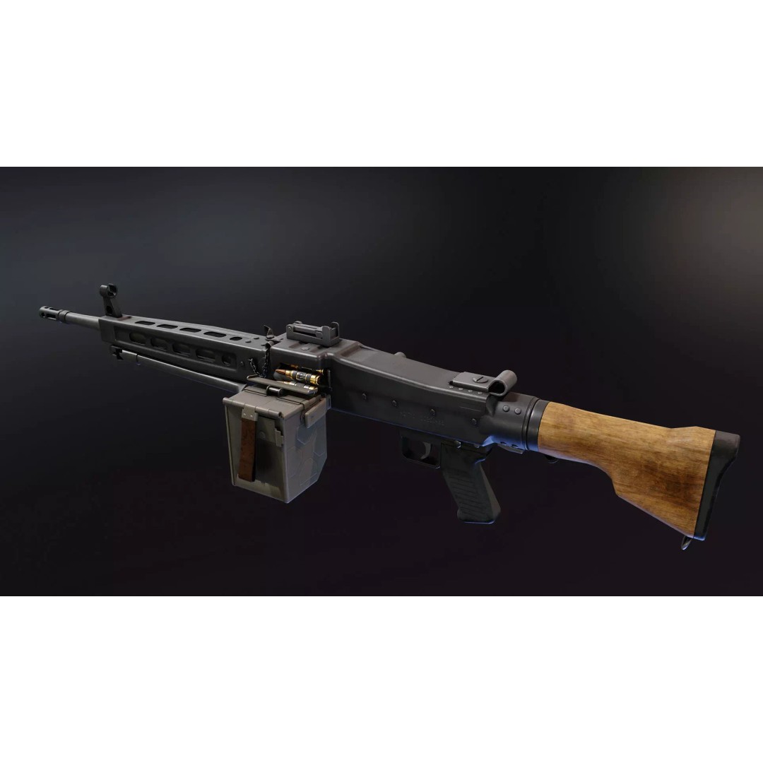 SIG MG710 3D Model – Low Poly Rigged Military Gun, FBX & Blender - View 2