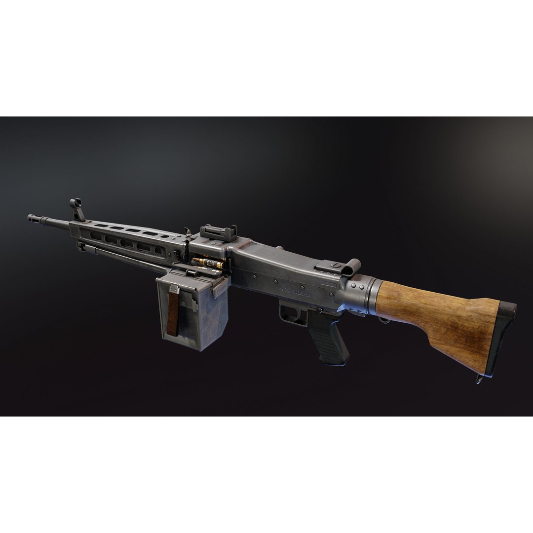 SIG MG710 3D Model – Low Poly Rigged Military Gun, FBX & Blender - View 3
